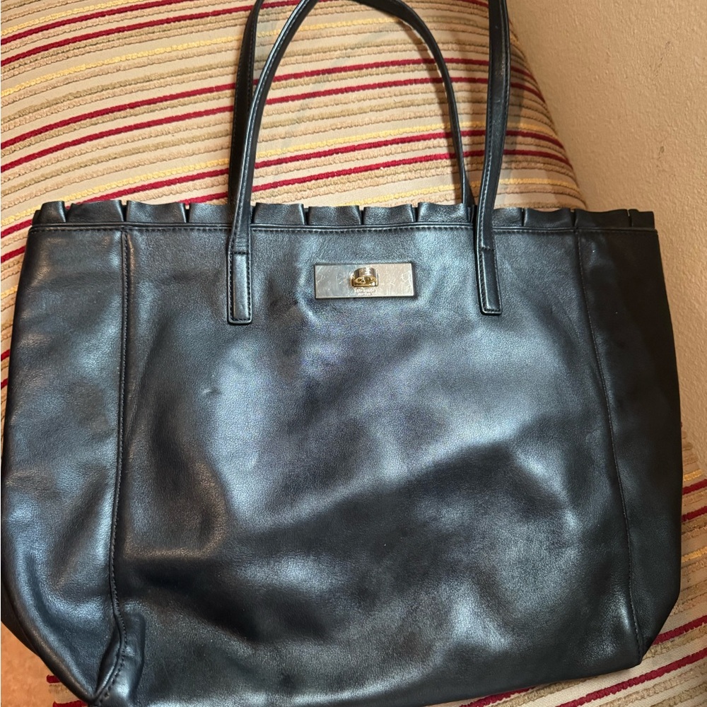Kate Spade Danbury Street Elaina Black Leather Tote Bag